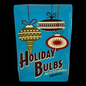 Boston Warehouse "Holiday Bulbs" Ornament Catch All Dish Retro Box 2006